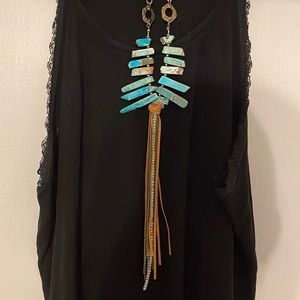 Idyllwind Turquoise Fringe Necklace
